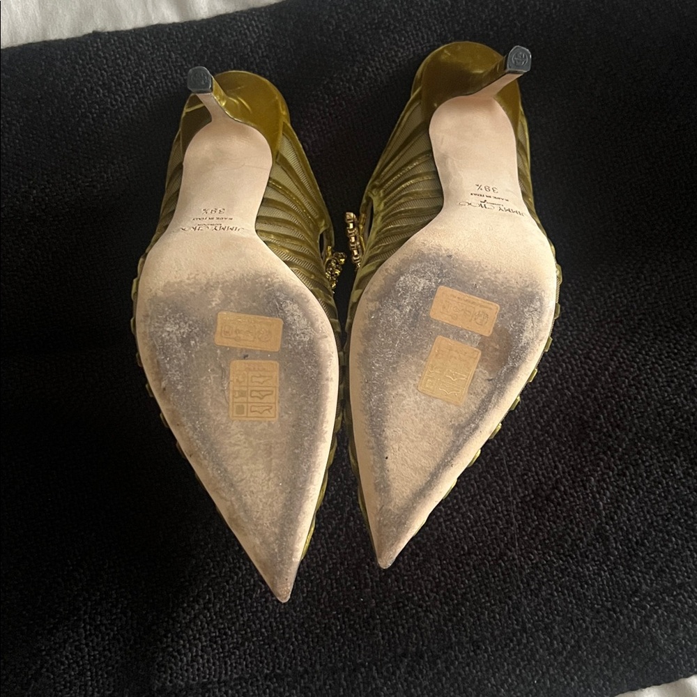 Jimmy Choo Glittering Gold Heels - Picture 3 of 3